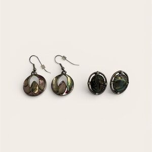 Abalone Shell Earrings Collections - 2 Pairs